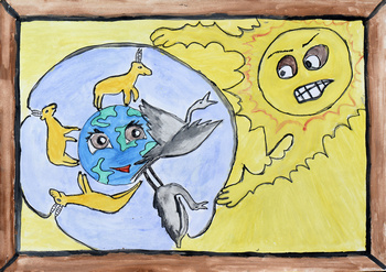 «Береги озоновый слой и климат Земли!» Ким Юлия, 9 лет, п. Восход, Октябрьский район, Республика Калмыкия